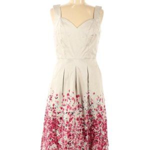 WHBM Cream / Pink Floral A-Line Dress (w/pockets!)